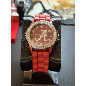 Alabama Crimson Tide Wristwatch Womens Red Rhinestone NCAA Fan Gear